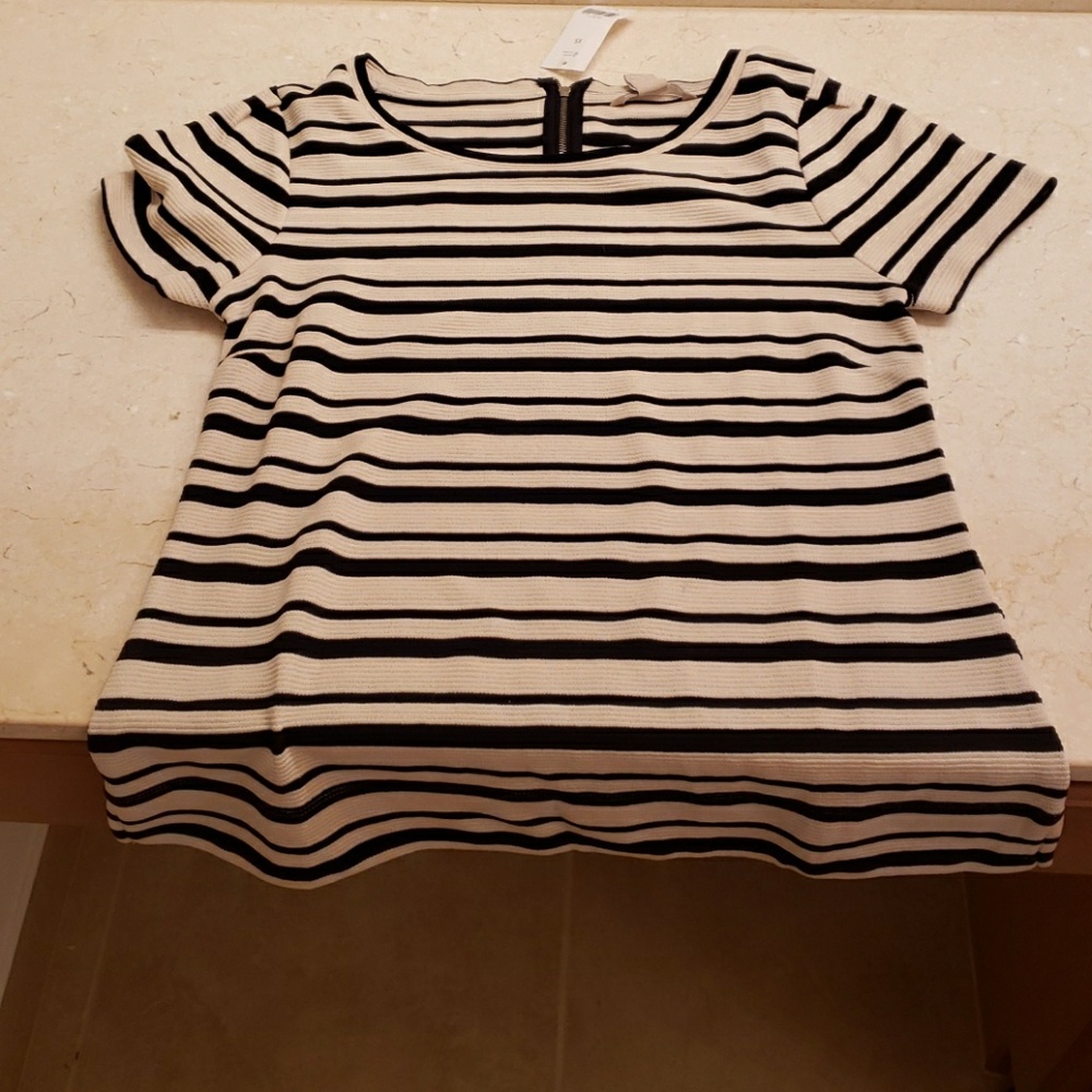 A brand new Banana Republic black & tan striped sh